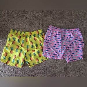 Pineapple and Shark Print Swim Short Trunks